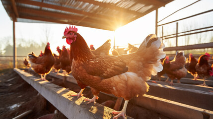chicken farm poultry - obrazy, fototapety, plakaty