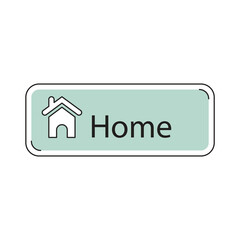 home button icon for apps and websites. homepage, base, main page, house push button icon emblem symbol, sign.