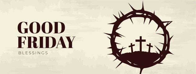 Good Friday Peace of Holy Week Social Media Post, Web Banner, Status, Story - obrazy, fototapety, plakaty