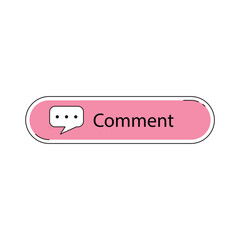 Comment button icon vector label