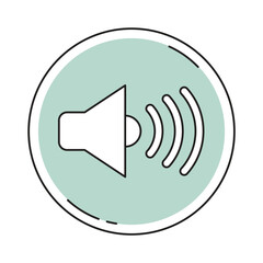 Sound icon with round button symbol