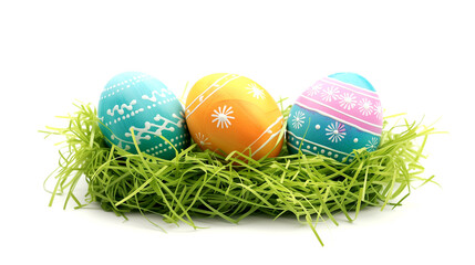 Fototapeta na wymiar Easter Eggs in a Nest