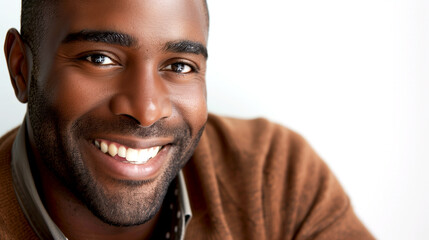 African American Guy Smiling While Looking At The Camera.