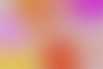 Beautiful colorful gradient background. Blurred colored, smooth transtitions of iridescent colors, with noise grain paper textured. Good for wallpaper, web cover, banner, poster, backdrop, flyer.