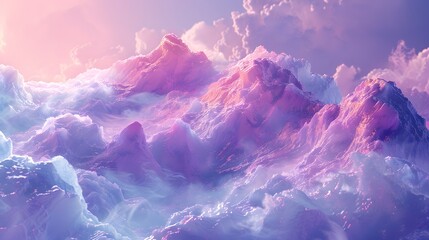 a pink and purple colored ice mountain - obrazy, fototapety, plakaty