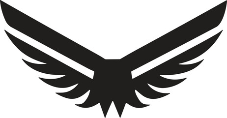 wings logo in modern minimal style isolated on background - obrazy, fototapety, plakaty