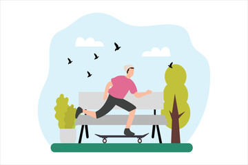 Weekend Activity Flat Illustration Design
