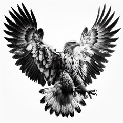 Eagle claws in attack position isolated on white generative ai - obrazy, fototapety, plakaty