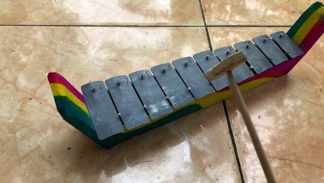 Indonesian traditional mini saron game