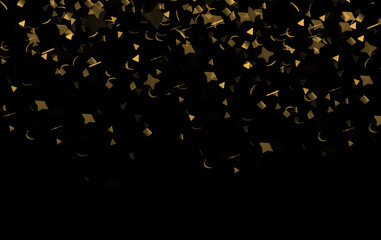gold confetti overlay for happy holidays moments on a black wallpaper