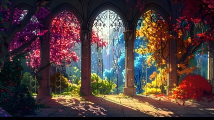 fantasy stained glass window