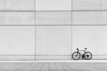 Bicycle against monochromatic background, simplicity.