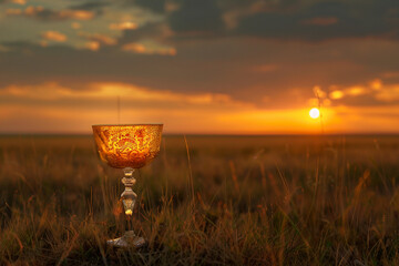 Goblet of gold catches the sunset in the savanna