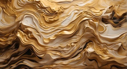 background of gold, Fluid waves of liquid gold merging seamlessly, giving birth to an opulent abstract tapestry 