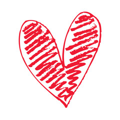 hand-drawn heart symbol, vector illustration