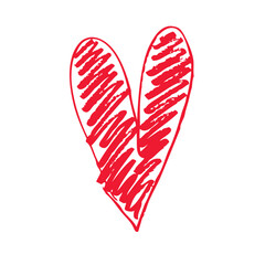 hand-drawn heart symbol, vector illustration