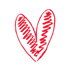 hand-drawn heart symbol, vector illustration