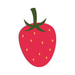 Strawberry fruit icon. Simple flat design