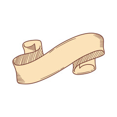 Handrawn ribbon banner icon simple