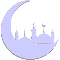 Mosque Moon Silhouette