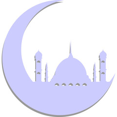 Mosque Moon Silhouette