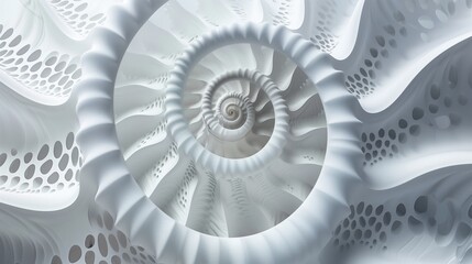 Abstract background, White intersected 3d spirals