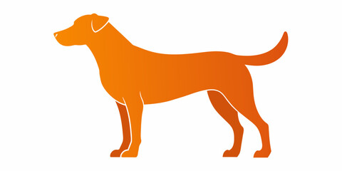 Colorful Dog Silhouette Isolated Vector Illustration White Background 