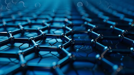 Obraz premium Abstract blue technology hexagonal background