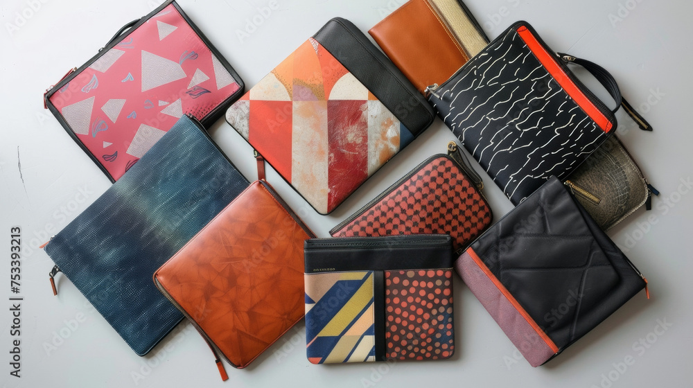 Poster an array of stylish and functional laptop cases and sleeves are on display providing a fashionable y