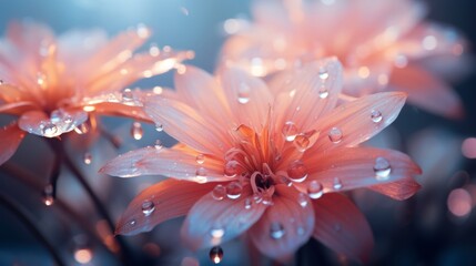 Ethereal macro flower dew, soft focus for dreamy effect