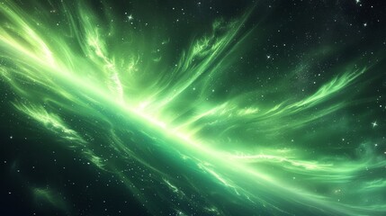 Bright green aurora borealis, polar magic