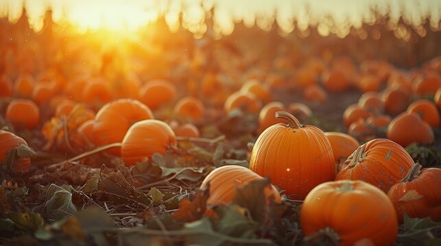 Autumn pumpkin patch, seasonal harvest