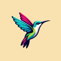 flat vector logo of hummingbird , vector logo of hummingbird , logo of hummingbird