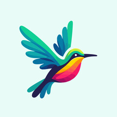 Obraz na płótnie Canvas flat vector logo of hummingbird , vector logo of hummingbird , logo of hummingbird