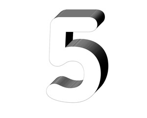 3d number 5 five with clipping path png transparent 