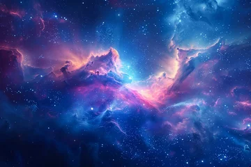 Fotobehang Astral voyage meets fantasy starfield wanderlust showcasing amazing nebula sights in a dreamlike quest © charunwit