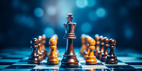 Chess a board game symbolizing business success through ideas competition and strategy. Chess Strategies for Competitive Business Minds - obrazy, fototapety, plakaty