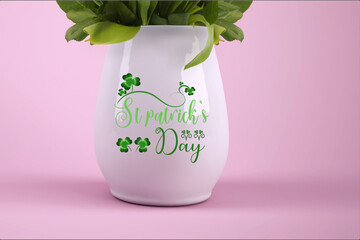 vase with flowers st patrick's day