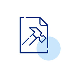 File toolbox. File and hammer. Pixel perfect, editable stroke icon