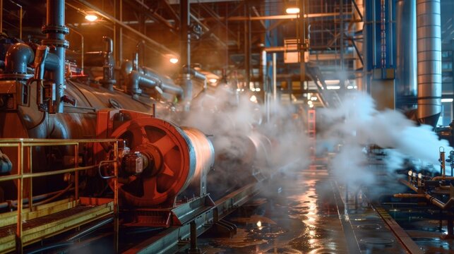 A Complex System Of Pumps And Turbines Taking In Water Heating It Up And Turning It Into Superheated Steam.