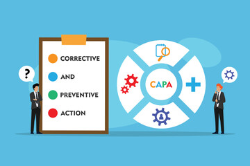 CAPA, Corrective and preventive action flat vector illustration