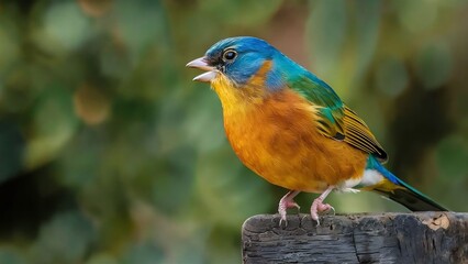 Follow bird beneath canopy tropical paradise whose feathers equal vibrant blossoms far-off flowers. flits among the trees, plumage,  symphony pinks, oranges, and purples, creates a spectacle color.
