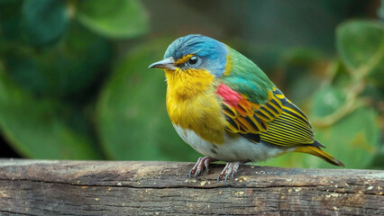 Follow bird beneath canopy tropical paradise whose feathers equal vibrant blossoms far-off flowers. flits among the trees, plumage,  symphony pinks, oranges, and purples, creates a spectacle color.