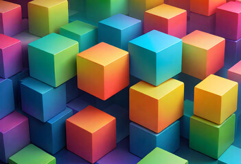 Fototapeta na wymiar Cube Gradient Wallpaper, Background, Gradient, Cube, Colorful, Wallpaper, Abstract, Vibrant, Design, Texture, Pattern, Modern, Decoration, Artistic, Digital, AI Generated