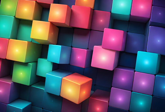 Cube Gradient Wallpaper, Background, Gradient, Cube, Colorful, Wallpaper, Abstract, Vibrant, Design, Texture, Pattern, Modern, Decoration, Artistic, Digital, AI Generated