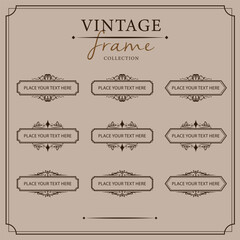 Vintage frames set. Retro design elements. Vector illustration.