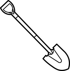 Shovel Outline Illustration Vector