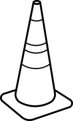 Safety Cones Outline Illustration Vector