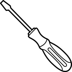 Fototapeta premium Screwdriver Outline Illustration Vector