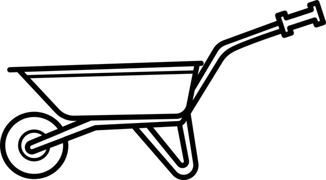recommend clip art: Wheelbarrow Outline Illustration Vector